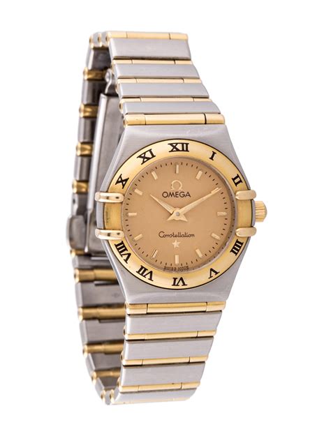 omega ladies two tone watch|omega constellation diamond watch.